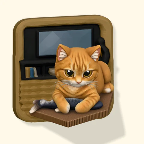 Orange tabby perched on a woven chair.